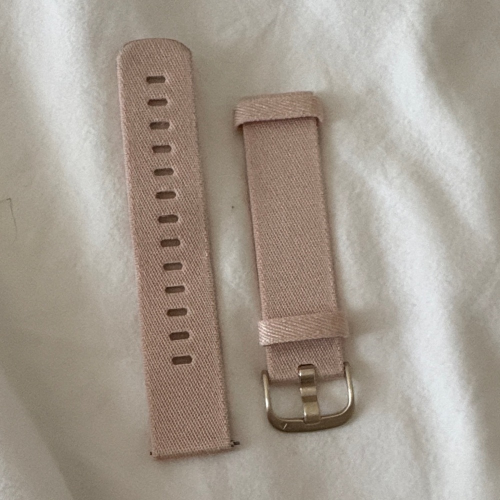 Garmin Quick Release 20mm Woven Nylon Band Blush Pink with Light Gold Hardware